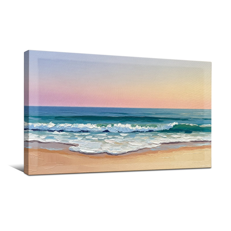 Nautique et plage Vagues de l'océan Coucher de soleil Plage Horizon Sable Eau, H 16 po x l 32 po
