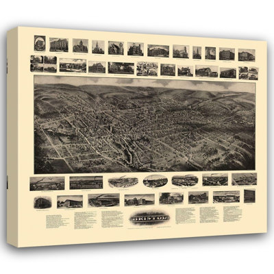 Art sur toile tendue avec châssis Bailey, titre: Bristol Connecticut - Bailey 1907