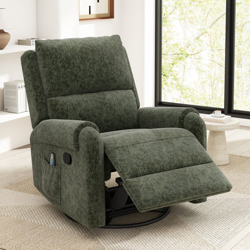 Fauteuil inclinable multifonctionnel vert avec chenille de qualité supérieure, design moderne pour le salon et la chambre de bébé