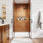 Porte de douche semi-sans cadre 40 po à 42 po x H 72 po avec porte battante double et 2 portes donnant sur un très grand espace de rangement en verre trempé de 1/4 po