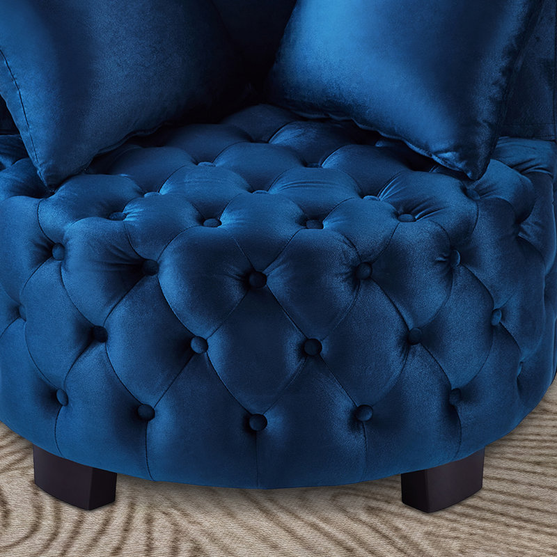 Fauteuil demi-tonneau capitonné 31,23 po, Marine