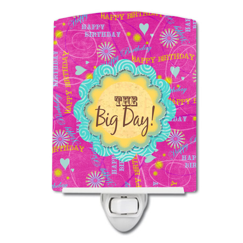 Happy Birthday the Big Day Ceramic Night Light