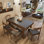 Nordic style simple rectangular dining table set