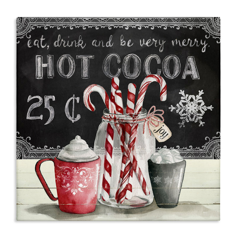 Art mural sur toile The Holiday Aisle®, cacao et bonbon, par Carol Robinson, H 30 po x l 30 po x P 1,5 po
