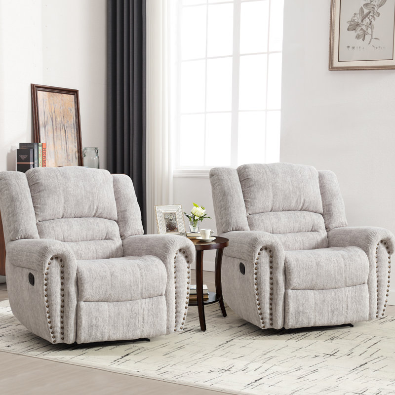 Fauteuil inclinable manuel surdimensionné 40,9 po Chemika, Blanc neige