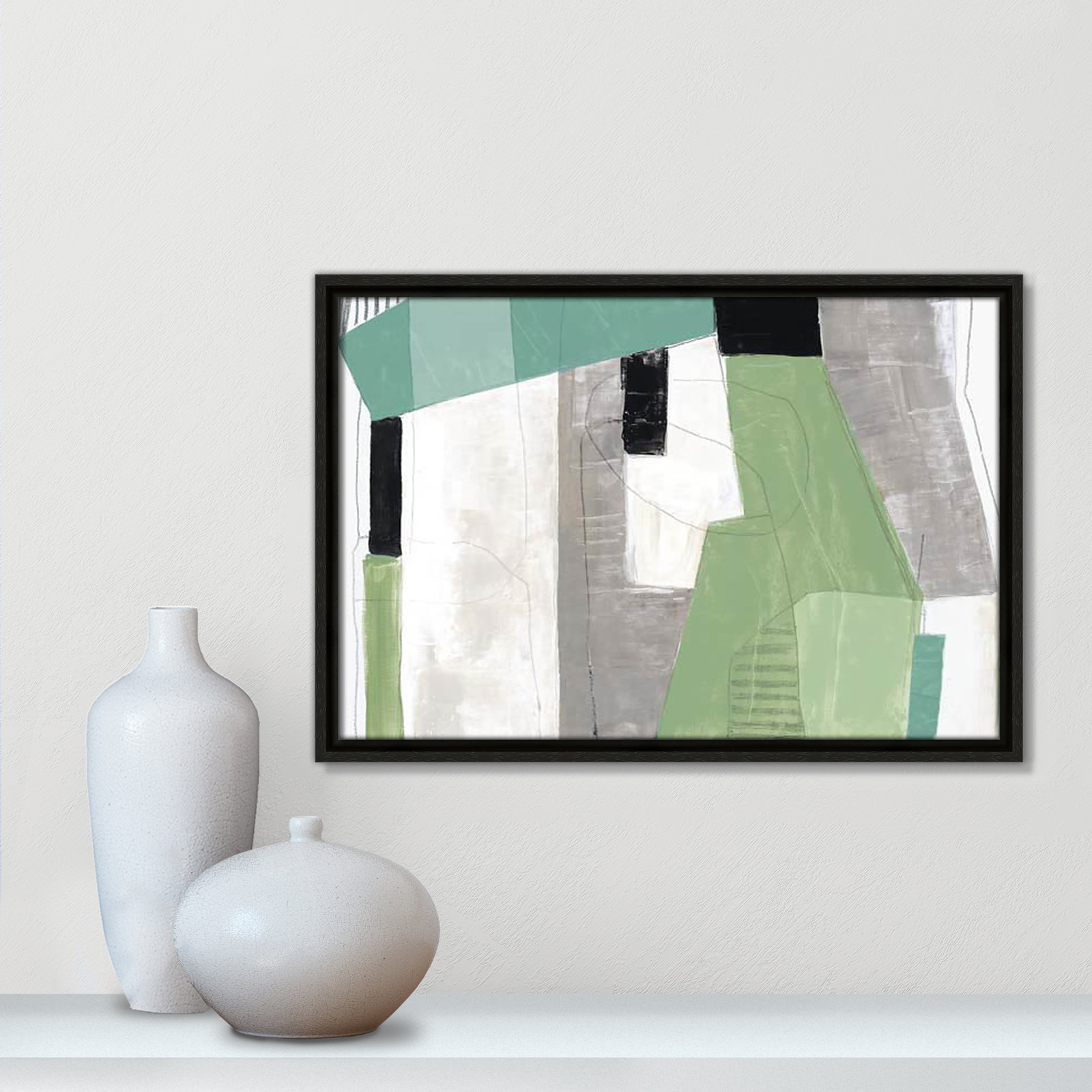 Evergreen Essence Print, No Mat, Espresso Floater Frame - Fine Art Canvas Print, 13.5" H x 19.5" W x 2" D