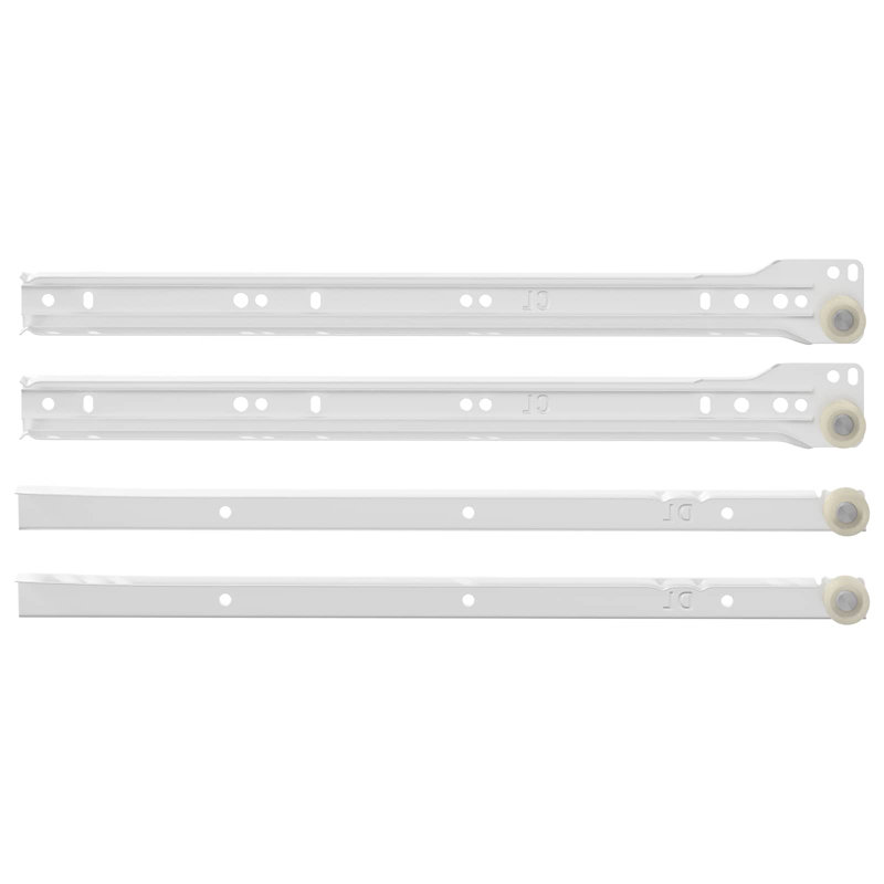 Vidaxl Drawer Slide White Steel Mechanisms Cabinet Glide Accessories Solutions, 35cm W x 3.57cm D