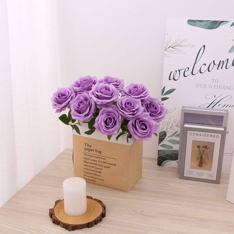 Bouquet de fleurs artificielles 10 pièces, Mauve