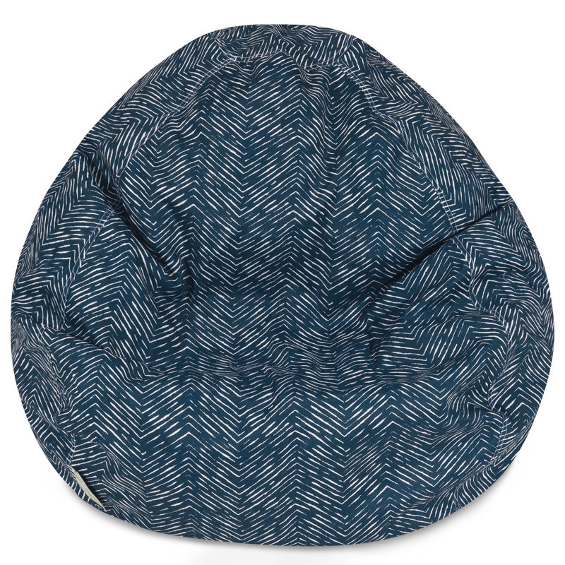 Cotton Bean Bag Chair & Lounger, 22'' H x 28'' W x 28'' D, Navy Blue