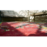 Rectangle Hand Knotted Pile 1920s Antique Wool Purple / Lavender Mauve Rug