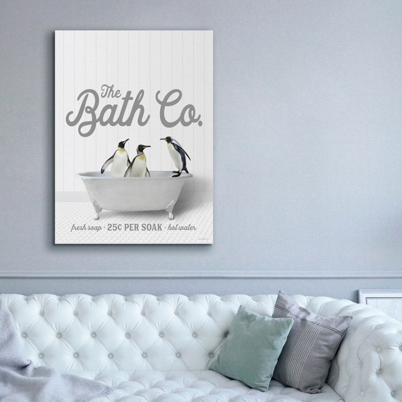 Art mural épique Graffiti «Penguins 25 Cents Per Soak» par Lettered & Lined, 40 po x 54 po