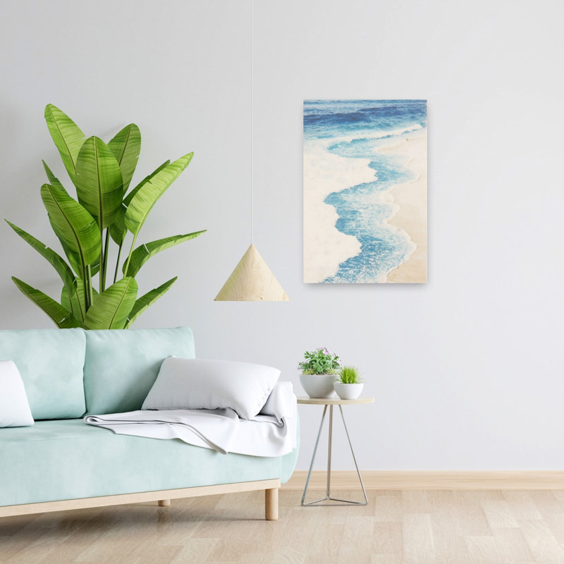 Reproduction d'art contemporain plage écume de mer, 24" H x 16" W