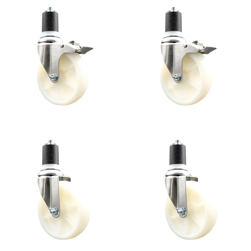 Roulettes pivotantes, H 5 po x l 5 po