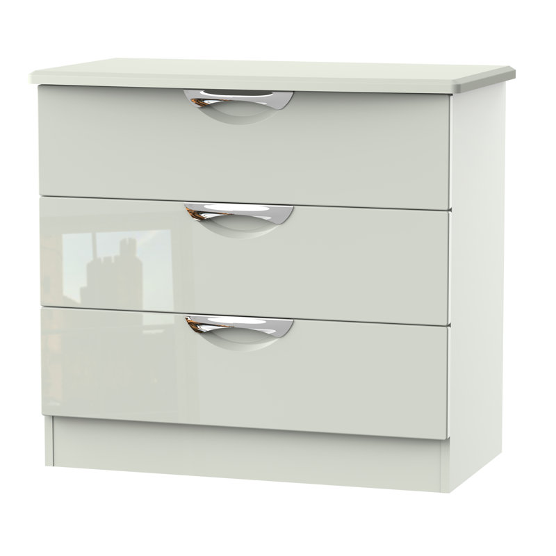 Fully Assembled Ratley 3 Drawer Chest, Kashmir Gloss