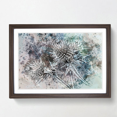 Thistle Flower in Abstract - Framed Print