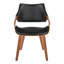 Chaise en bois de noyer et similicuir noir - ensemble de 2-1505273541
