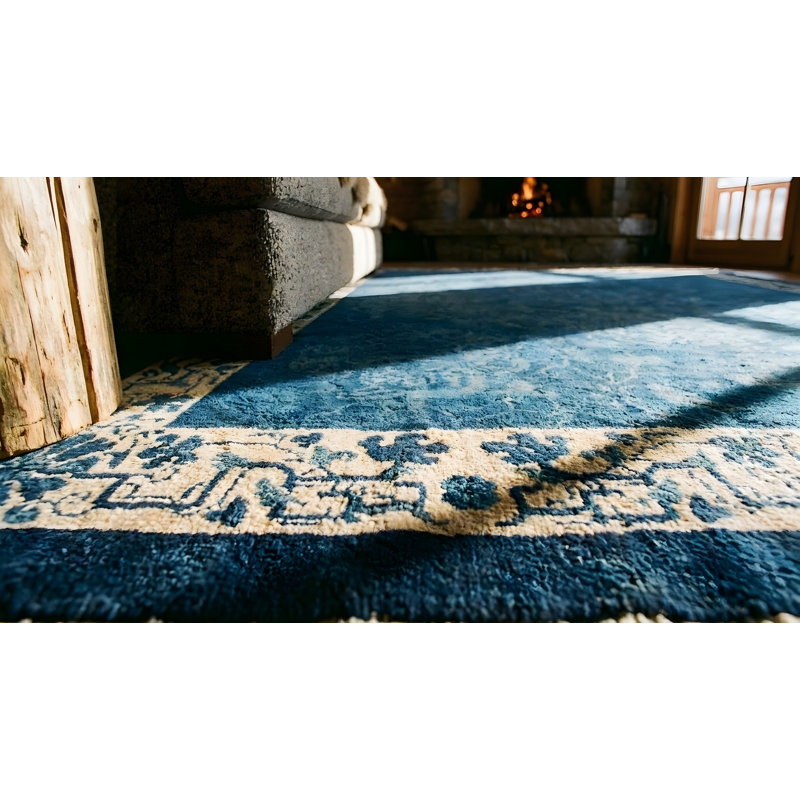 Tapis bleu en porcelaine de Chine