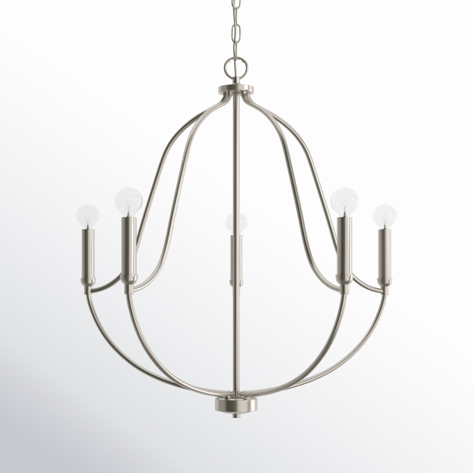 Kanda 5 - Light Dimmable Chandelier, Brushed Nickel