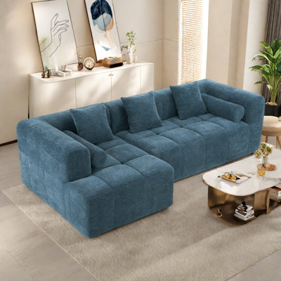 2 - Piece Upholstered Boneless Sectional With Pillows, No Assembly Required Free Combination Sofa