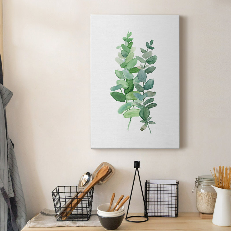 Eucalyptus II - peinture sur toile tendue, H 27 po x l 18 po x P 1 po