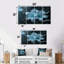 Ensemble de décoration murale moderne lys monochromes bleu clair-636116796