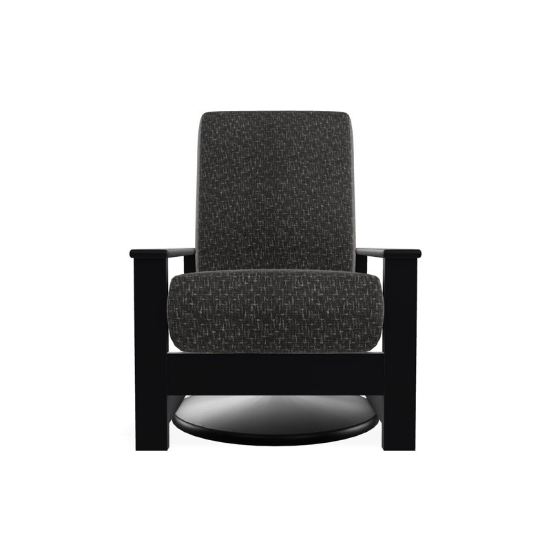 Chaise berçante pivotante cachée en polymère Leeward, Noir, Charbon H Voici