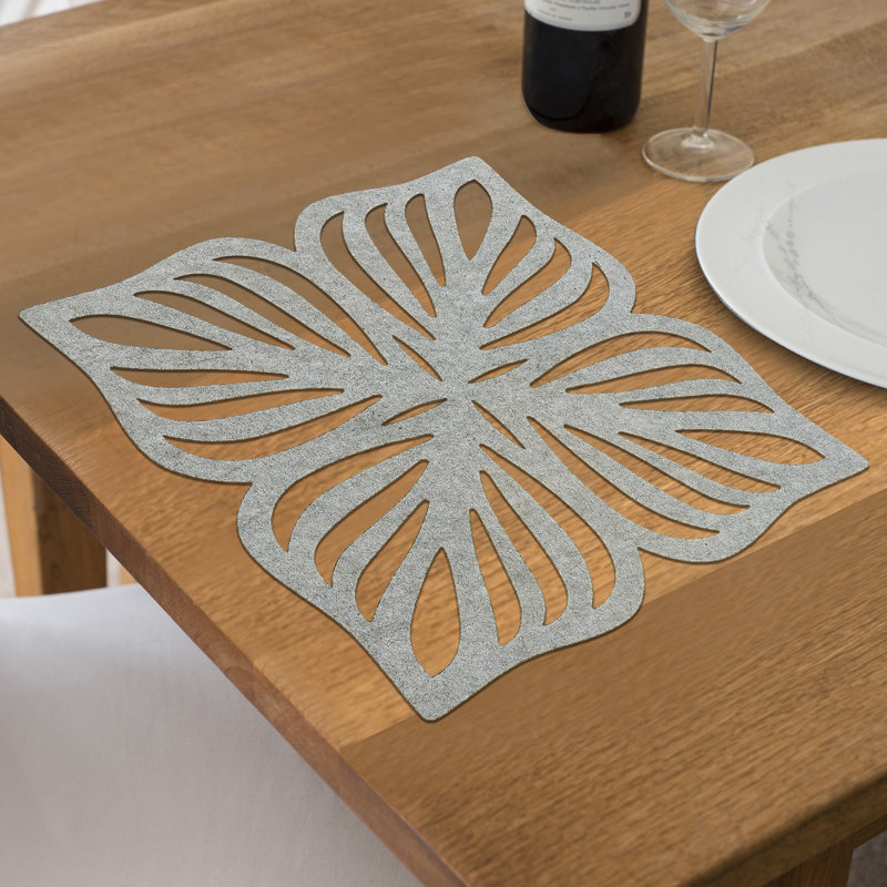 Felt Geometric Placemat, Gray