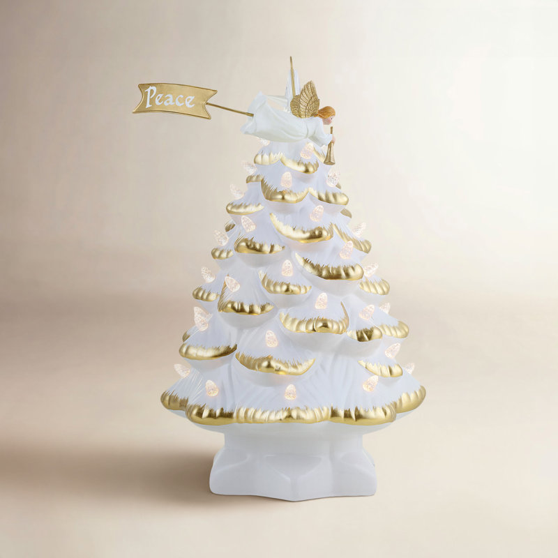 14" Animated Nostalgic Ceramic Tree - Angel