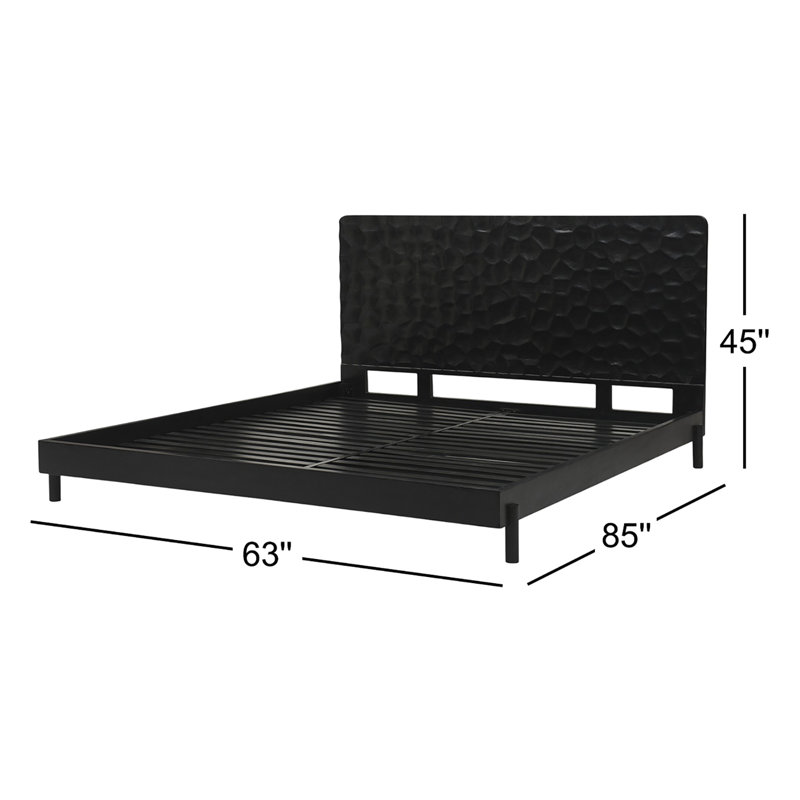 Misaki Upholstered Bed, Black, Queen