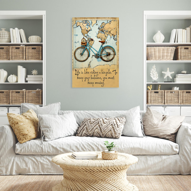 La vie est comme faire du vélo, H 20 po x l 16 po x P 1,25 po