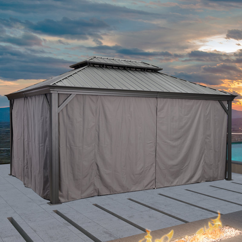 Aluminium Patio Gazebo, 4.3m x 3.7m