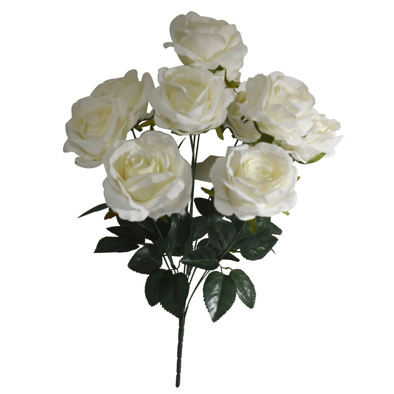 Faux rosier 19 po - Crème