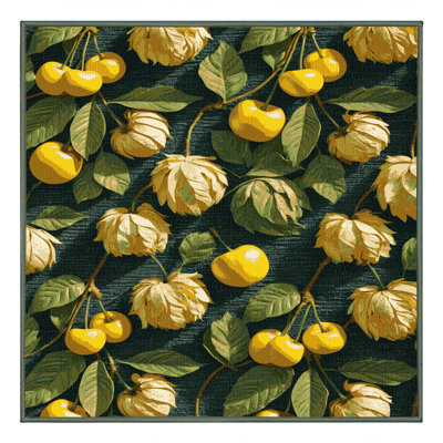 Washable Ground Cherry Fruits Area Rug