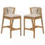 Ensemble de 2 tabourets d'extérieur avec coussin beige