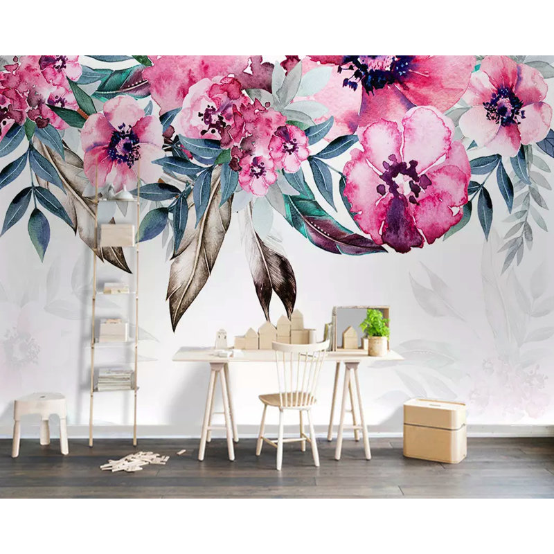Papier peint à fleurs Yonic, L 114 po x l 204 po