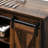 Industrial Sideboard. Rustic Brown Finish. Cabinet With Sliding Barn Doors And Adjustable Shelves For Storage. Living Room, Home Bar. 35.5" W X 13.5" D 30" H Sideboard Buffet . Brown. Storage Door.