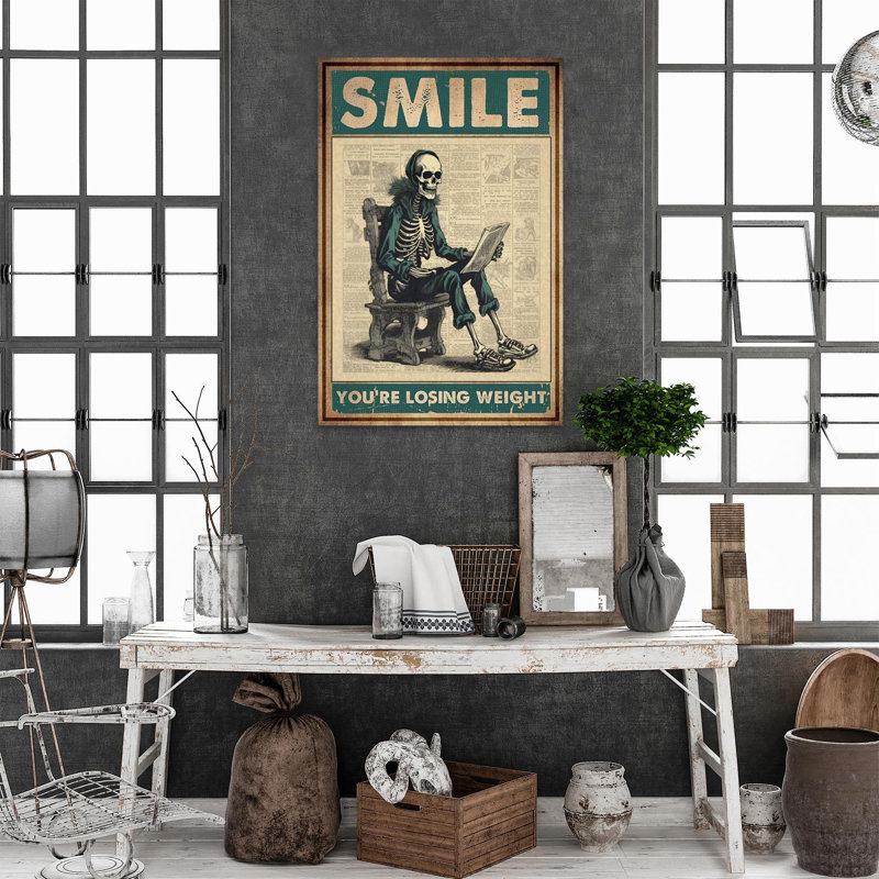 " Skeleton Smile ", 20" H x 16" W x 1.25" D