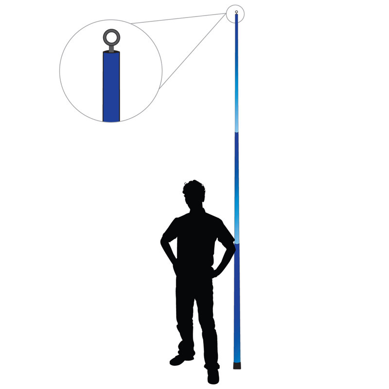 Blue Heavy Duty Fiberglass Telescoping Pole for Outdoor Decor