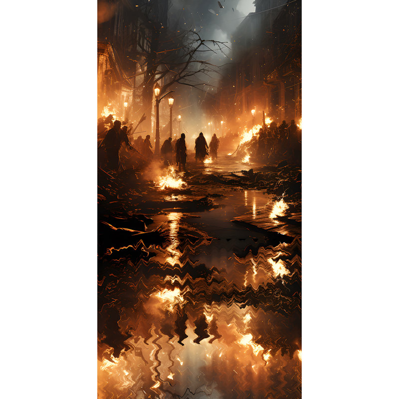 Carton 46 "Old Spooky Burning Rustic Town Halloween Horror