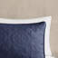 Couvre-lit 3 pièces très grand / très grand bleu marine - Microfibre, rembourrage, magnifique médaillon matelassé, réversible à 100%, aspect hypnotisant-131248561-131248563