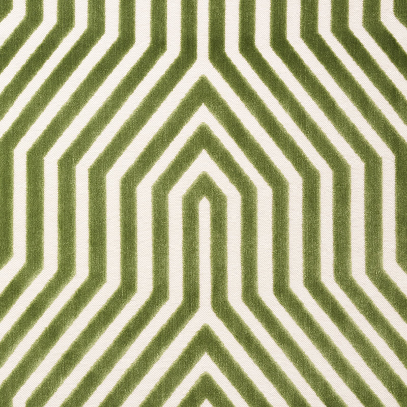 Schumacher x Mary McDonald Vanderbilt Velvet Fabric, Lettuce