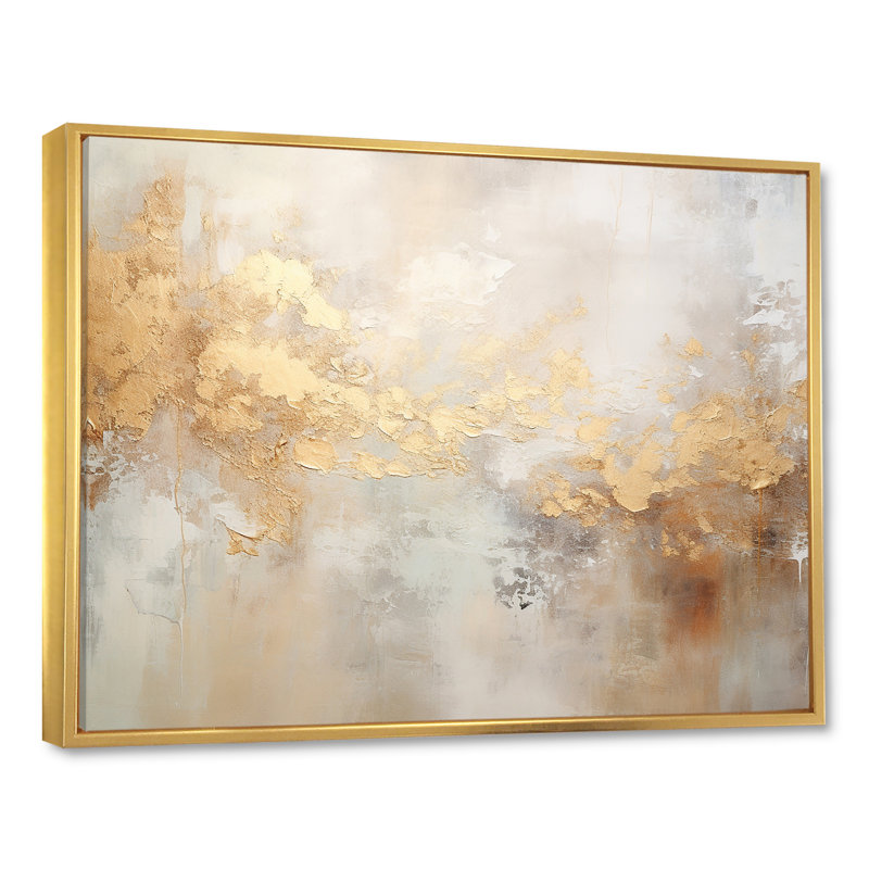 «Elegant Sky Whispers V», reproduction sur toile, H 34 po x l 44 po x P 1,5 po, Cadre flottant doré