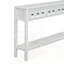 Console d'entrée rustique, canapé long avec deux tiroirs de taille différente et tablette inférieure-130973245