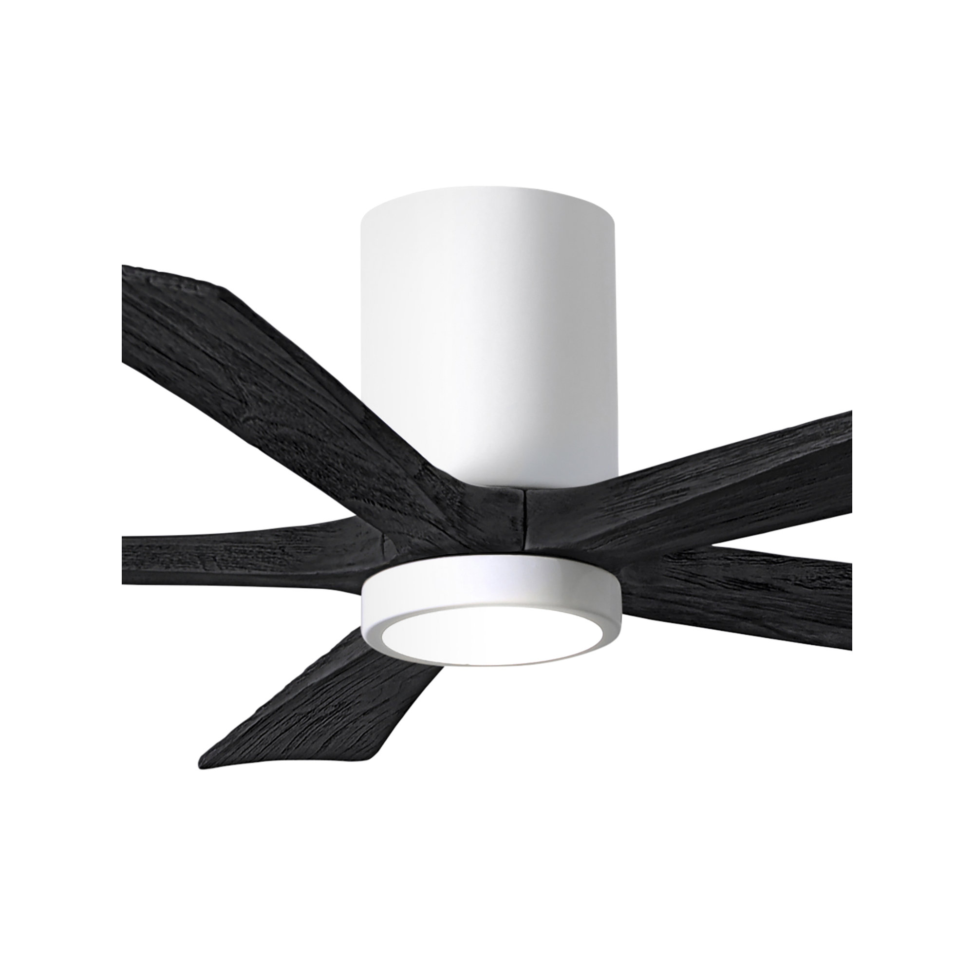Irene 5 - Blade LED Ceiling Fan with Light Kit Included, Matte Black, Gloss White, 52"