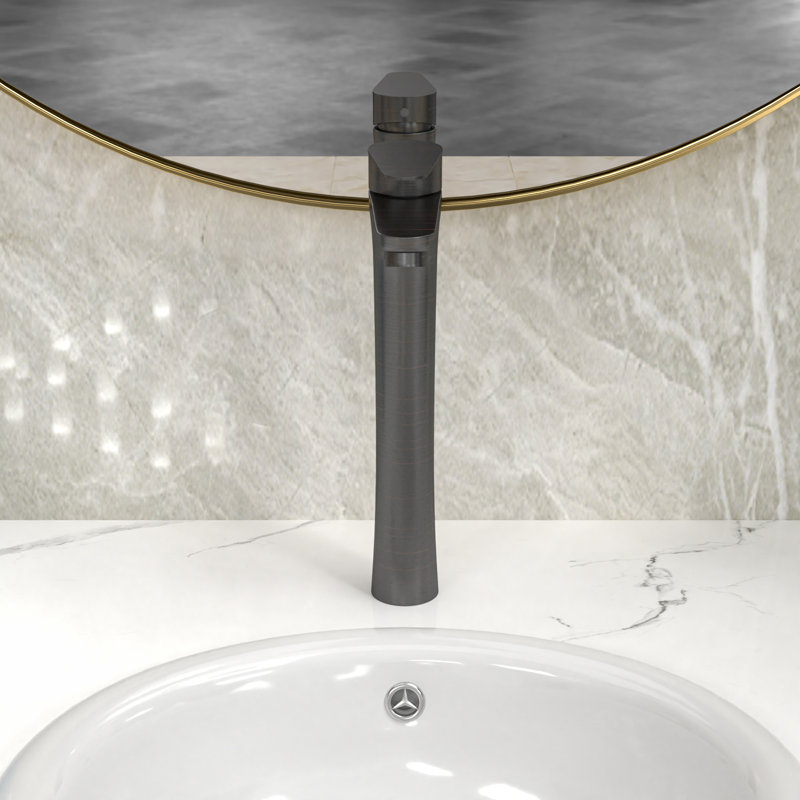 Robinet de lavabo de salle de bain monocorps et monocommande, Bronze huilé
