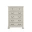 Commode de chambre à coucher à 5 tiroirs avec plateau rabattable, blanc antique Roundhill Furniture