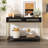 Entryway Table, Console Table With Two Drawers, Retro Hallway Table With Striking Geometric Design For Entryway And Living Room-1426863144