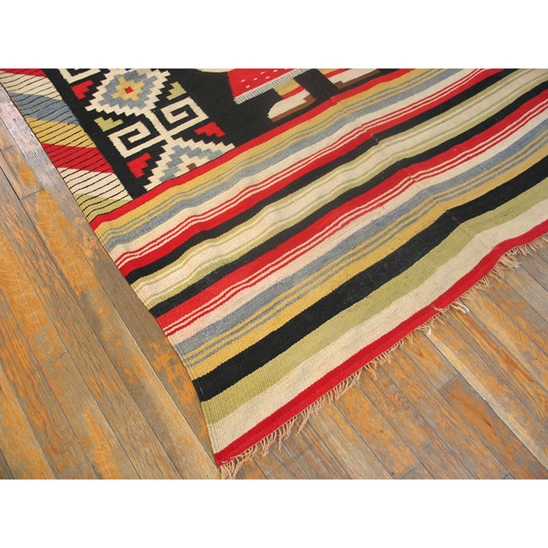 Antique Zapotec Mexico Knotted Rug