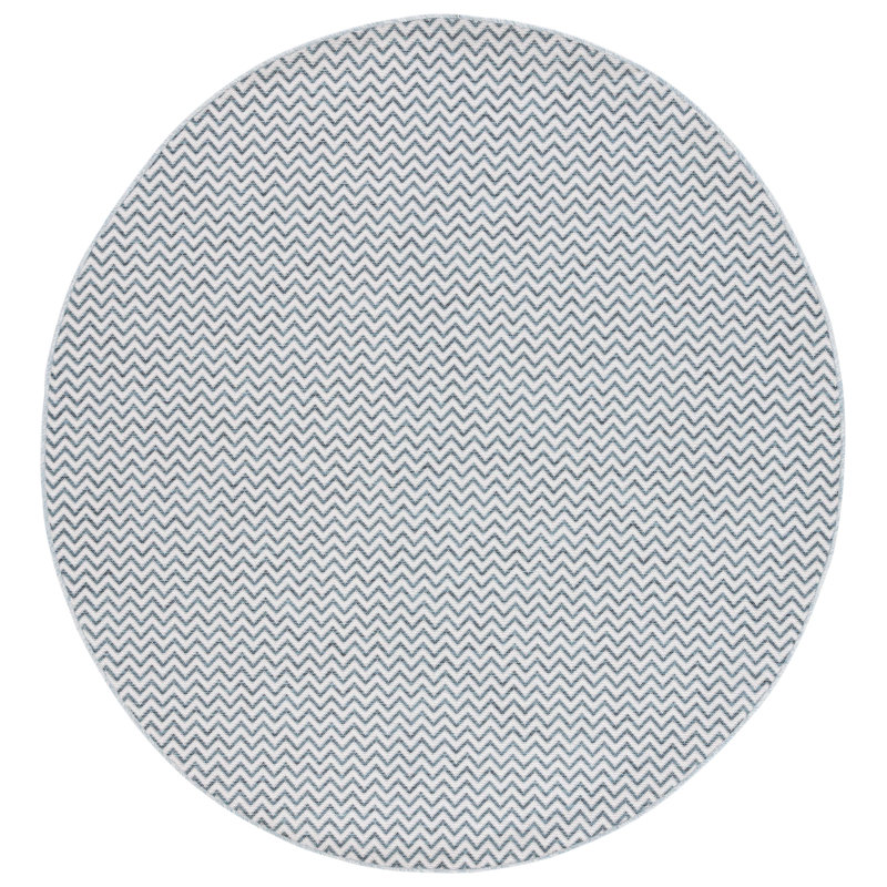 Eckhart Performance Chevron Indoor/Outdoor Area Rug, Round 6'5"
