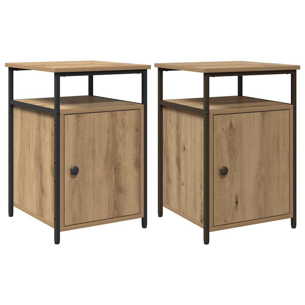 Bedside Cabinet 2 Pcs Engineered Wood